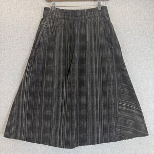 Athleta Jupe Arrival Midi Skirt Pockets Drawstring Black White Womens‎ Size 10